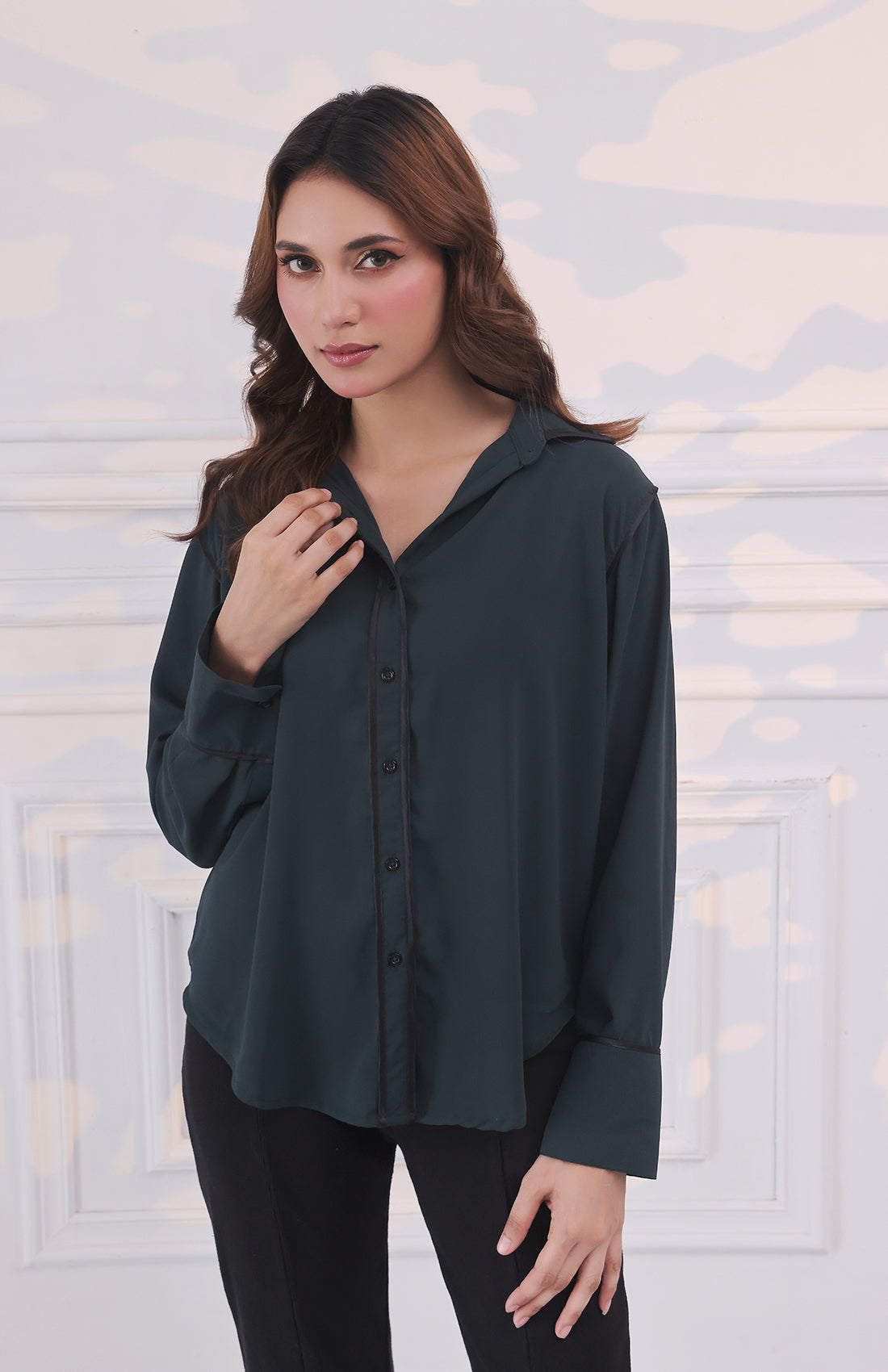 Contrast Trim Shirt