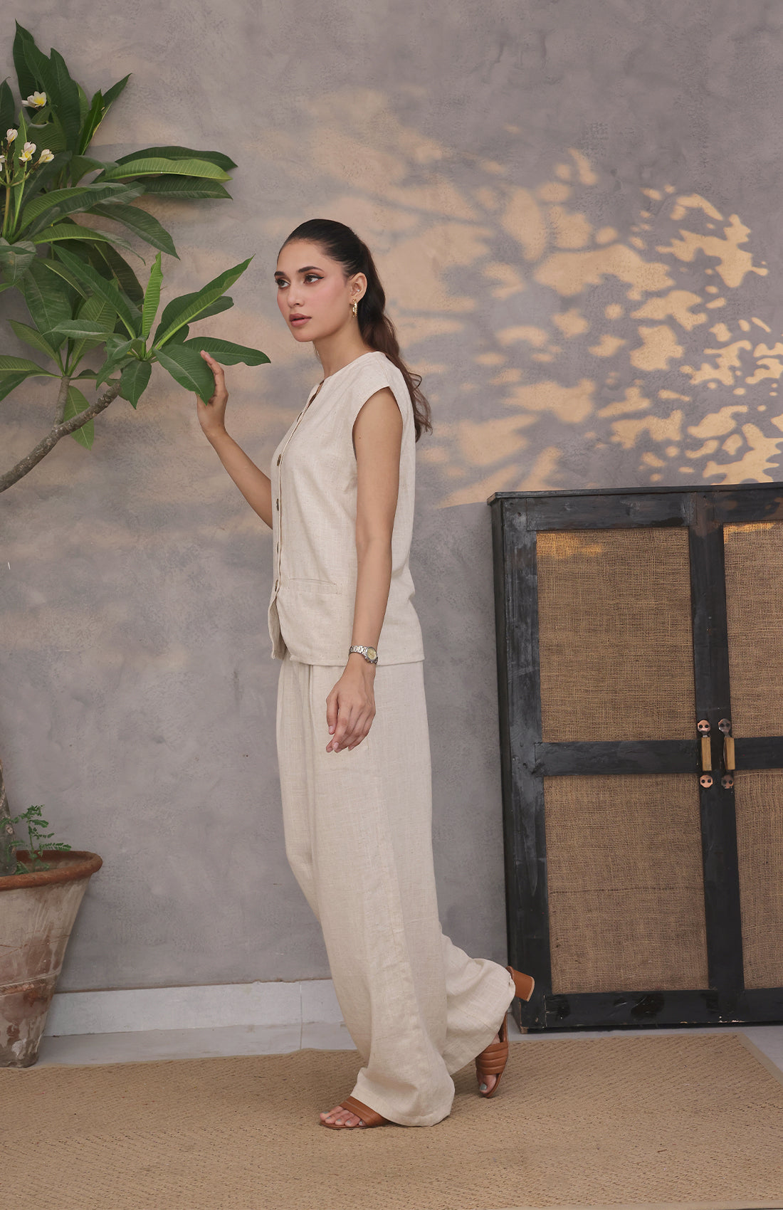 Linen City Vest Cream