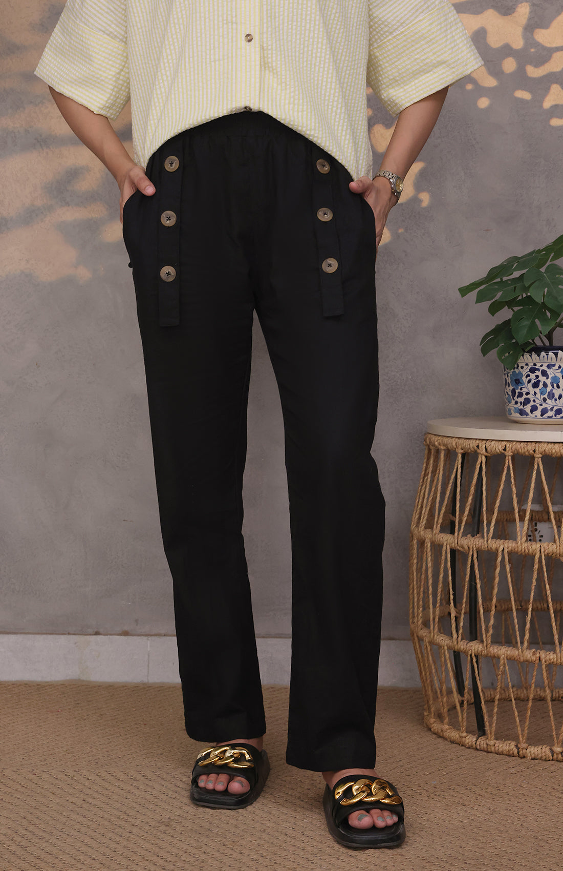Wide Sleeve Striped Shirt