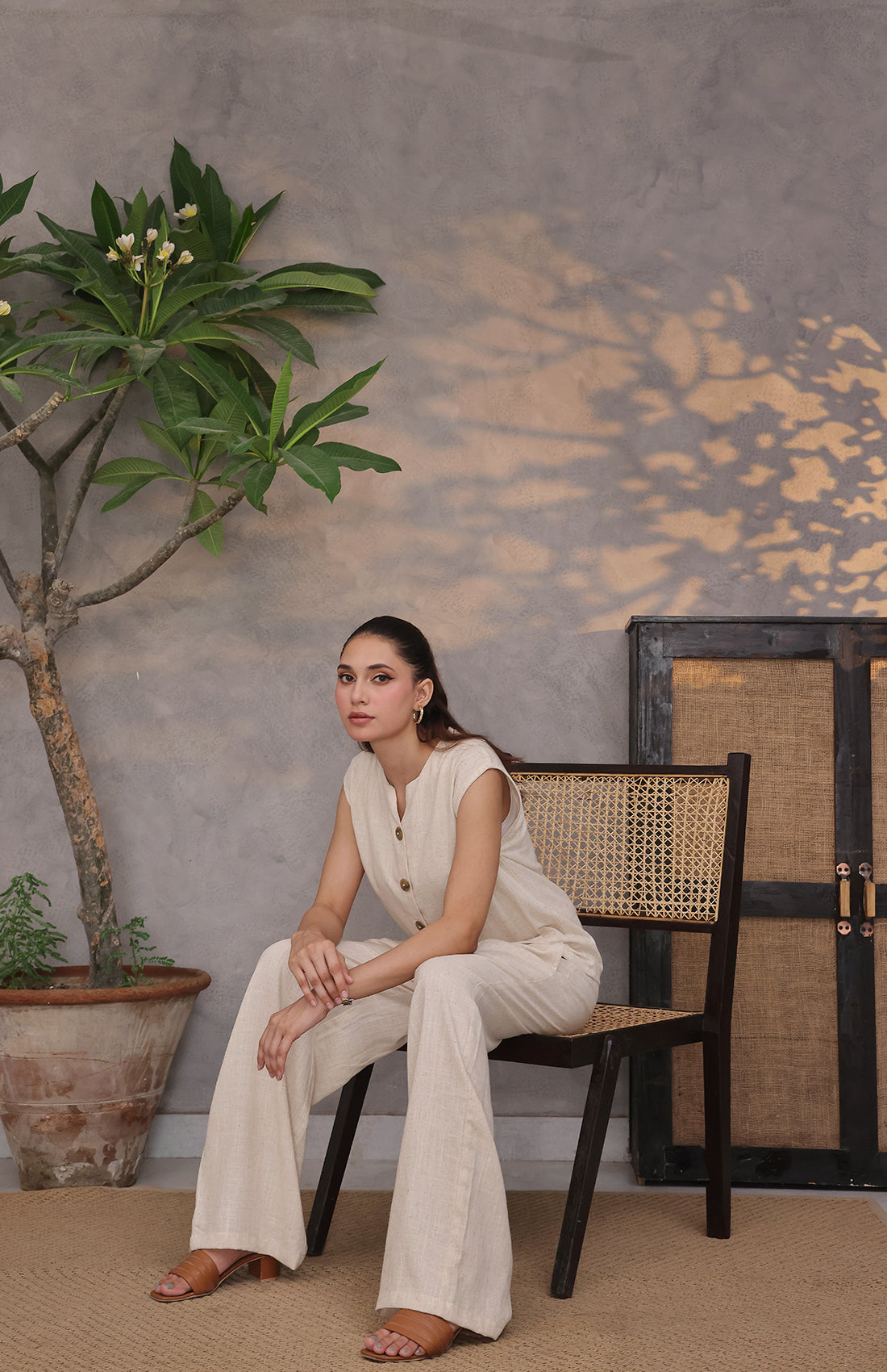 Linen City Vest Cream