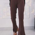 The Stretchy Flared Rib Chocolate Brown