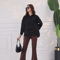 The Stretchy Flared Rib Chocolate Brown