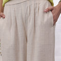 Linen Blend Wide Leg Trousers