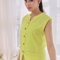 Linen City Vest Butter