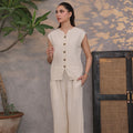 Linen City Vest Cream