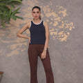Contrast Trim Ribbed Top