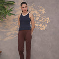 Contrast Trim Ribbed Top