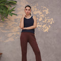 Contrast Trim Ribbed Top