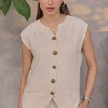 Linen City Vest Cream